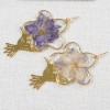 Purple Flower Colibri Earrings