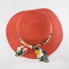 Lady Sun Hat Exotic Flowers. Red