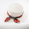 Lady Sun Hat Exotic Flowers. White