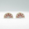 Glazed Ceramic Earrings Grapefruit Slice