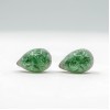 Glazed Ceramic Earrings Green Drop