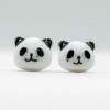 Glazed Ceramic Earrings Panda Bear