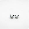 Glazed Ceramic Earrings Panda Bear